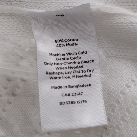 NWT Talbots Coastal Beachy Boho Cotton Blend White Poncho Tunic Top Sz M/L - Picture 11 of 14